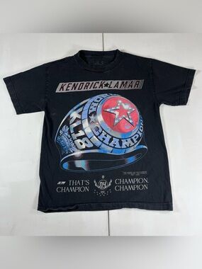 Kendrick Lamar Championship Ring TDE T Shirt Rap Tee 2018 Top Dawg Faded Size S